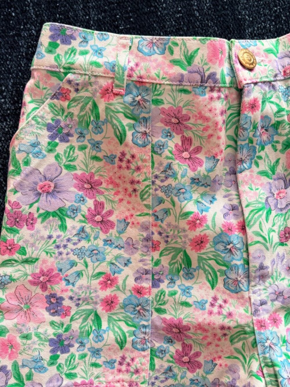 Big Bud Press Work Pants "wallpaper" Floral Pastel Pink Purple Blue Size L - Picture 2 of 8
